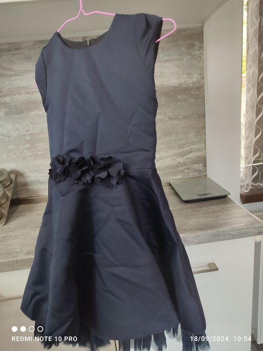 Официална рокля за момиче тъмно синя