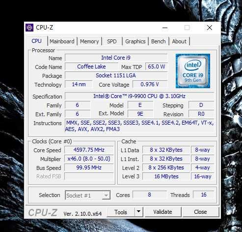 Kit i9-9900 + ASRock B365 PRO4 + 2x4gb Kingston DDR4 2400