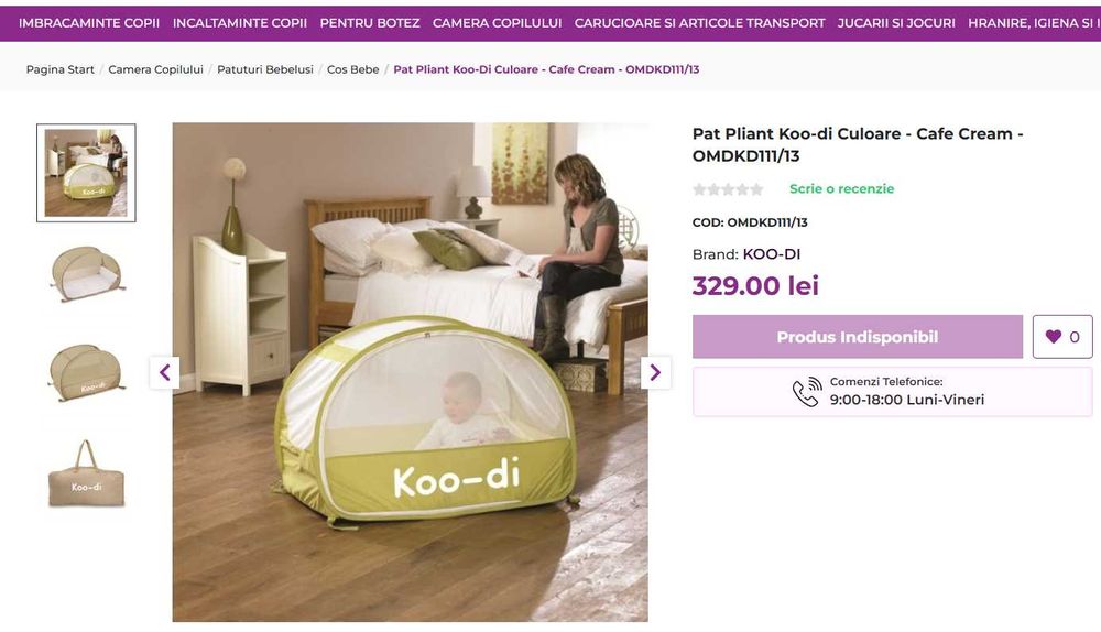 Pat pliant de bebelusi gen camping