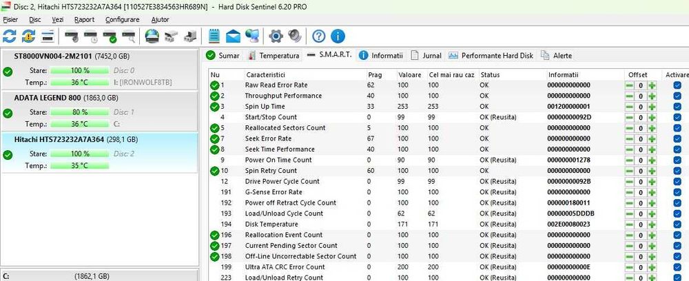 Hard disk laptop Hitachi Travelstar 320GB SATA 100% Sentinel impecabil