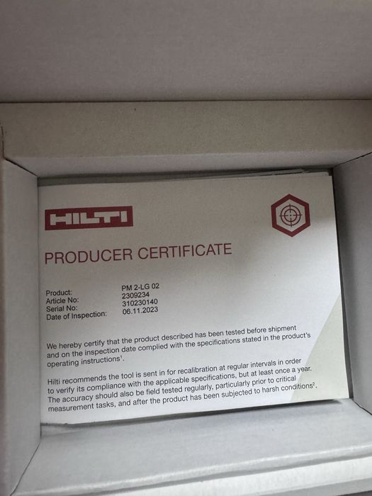 Laser verde Hilti PM 2-LG nivela cumpana