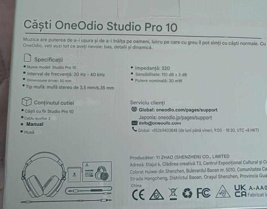 Căști Negre OneOdio Studio Pro10