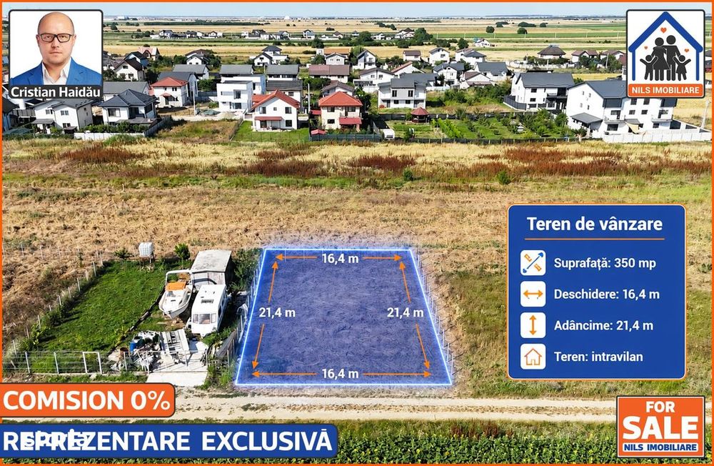Teren pt casa in Comuna Berceni Ilfov | 350mp (21.4x16.4) |