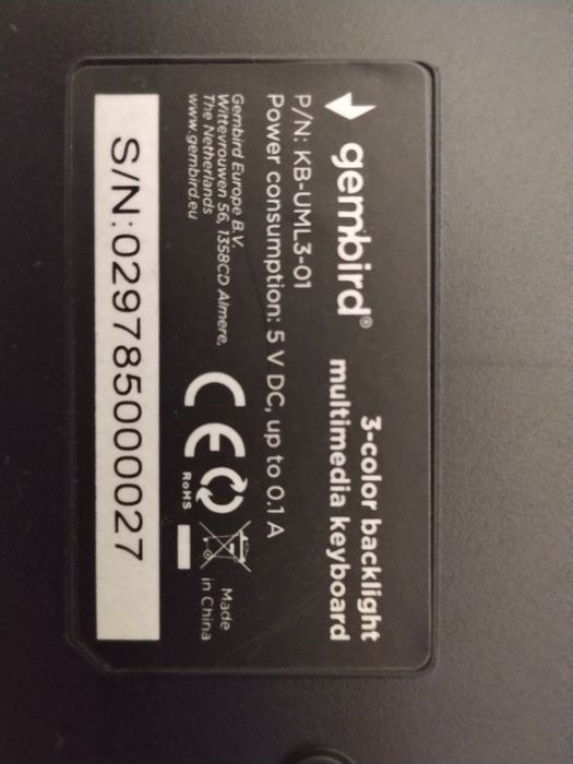 Tastatură Gembird cu 3 culori