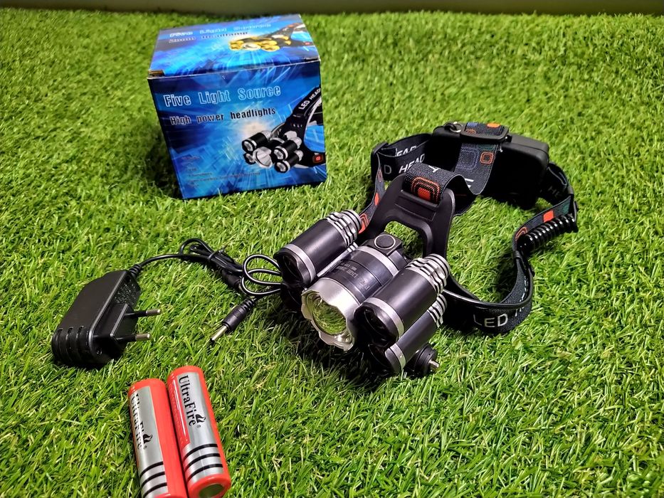 Lanterna frontala de cap cu Lupa si Zoom, 5 x T6 Led Cree Puternica!