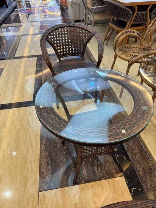 Градински ратанов комплект – 2 стола с маса,подходящи и за тераса,балкон