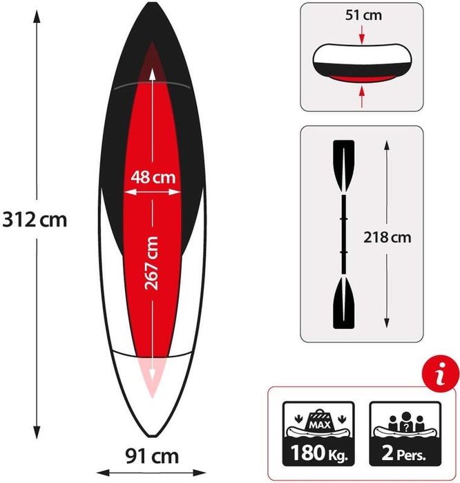 Caiac gonflabil 3 camere