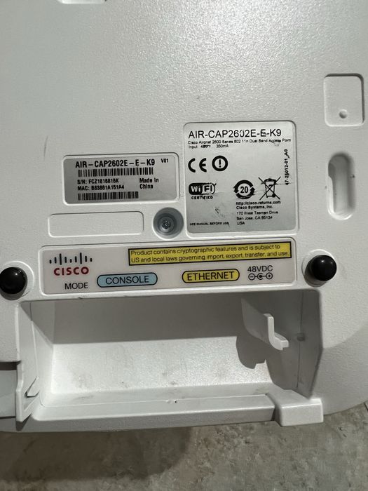 Router Cisco AIR-CAP2602E-E-K9
