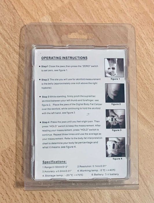 Дигитален шублер, LCD дисплей, измерва мазнини на тялото