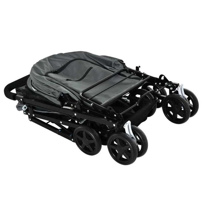 Кучешка количка PawHut  до 10 кг, Сгъваема, Мрежест прозорец