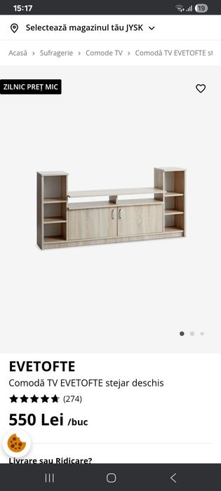 Comoda TV stejar deschis