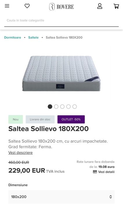 Saltea 180x200 Sollievo