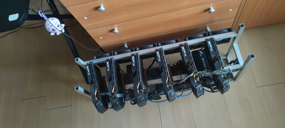 Mining Rig 6x XFX RX 580 8GB OC+ | Gigabyte H110-D3A | 2x FSP Hyper M 700W | Windows + SSD | Варна
