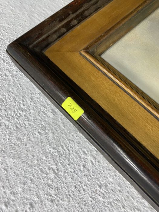 Стара френска картина морски мотив маслено платно