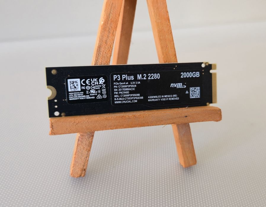 Ново SSD Crucial P3 Plus, 2TB M.2 NvME, PciE Gen4 памет