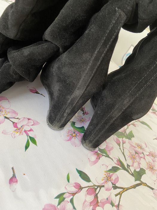 Замшевые натуральные ботфорты