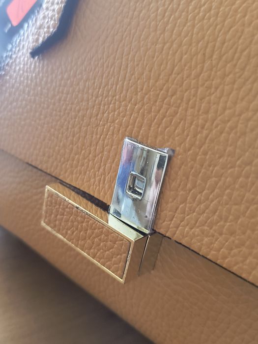 Дамска чанта камел - естествена кожа