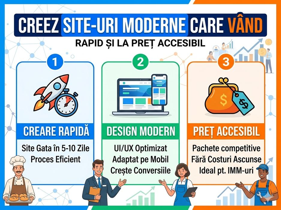 Creez site-uri moderne care vând – rapid și la preț accesibil