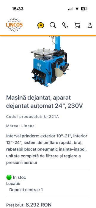 Aparat dejntat rotii lincos U-221A