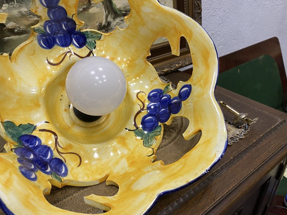 Порцеланов абажур за лампа Италия 1950-те ръчна украса полилей