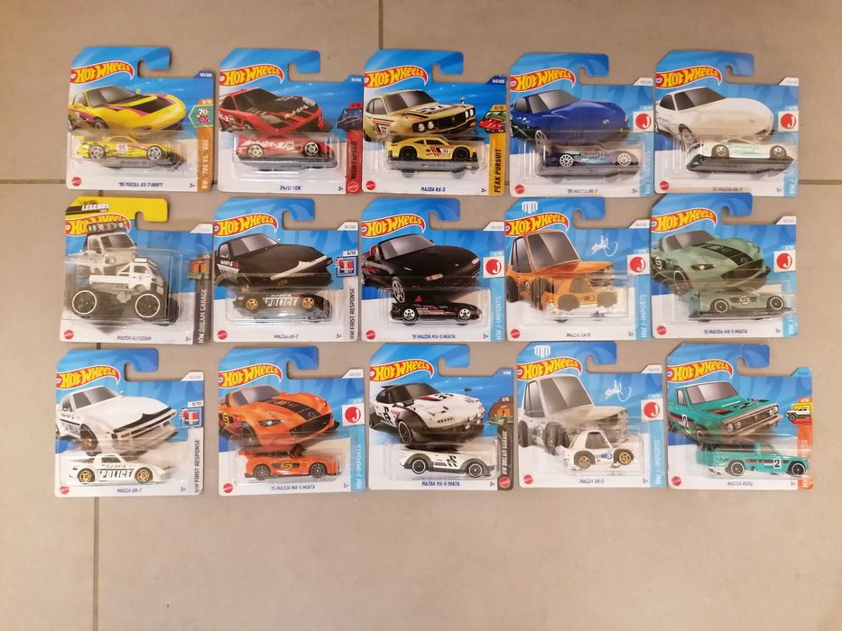 Mazda Hot Wheels лот 1:64 – RX-7, MX-5, RX-3, Autozam, REPU