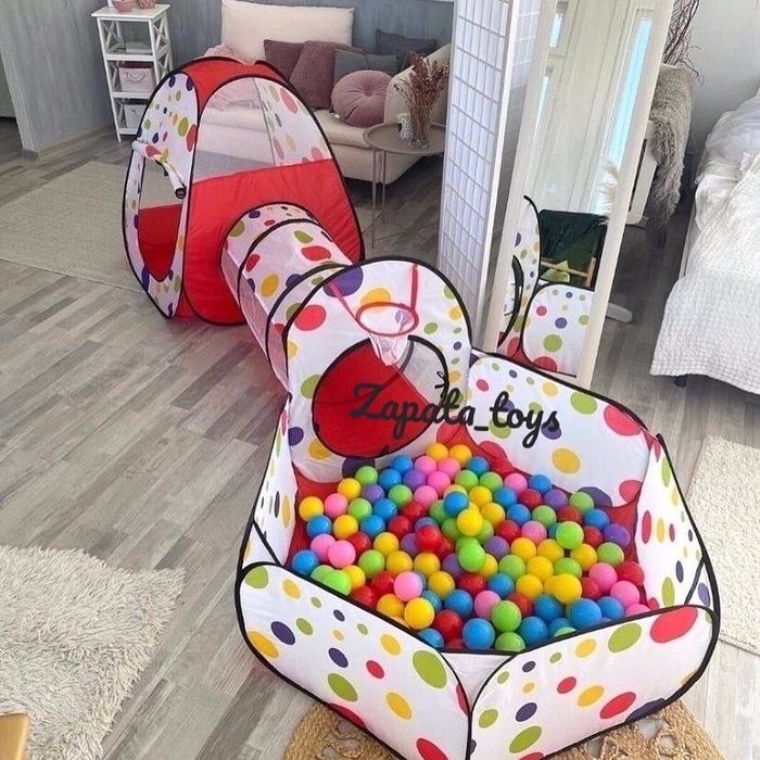 Сухой бассейн+палатка конус+тунель