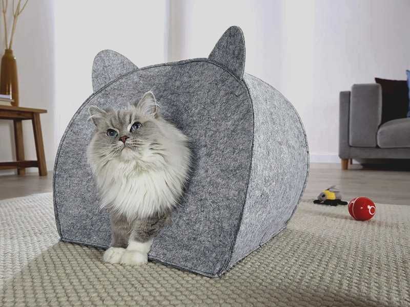 НОВИ! Хралупа къща за котки с мека възгавница