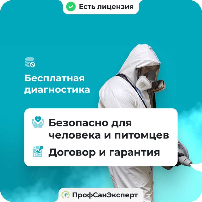 Дезинфекция уничтожение клопов тараканов блох муравьёв крыс плесени