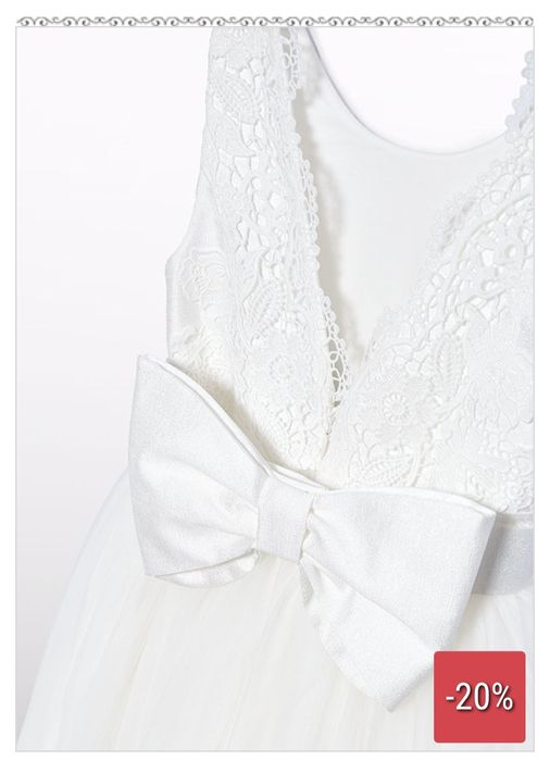 Бяла рокля Abel&lula шаферка/кръщене 104/110см