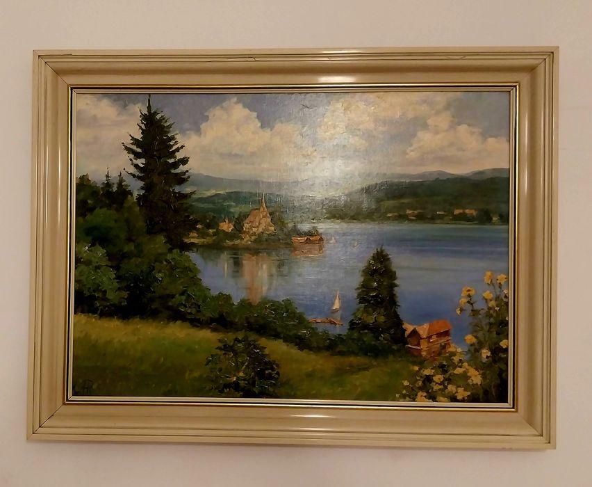 Pictură veche în ulei 80/60 cm