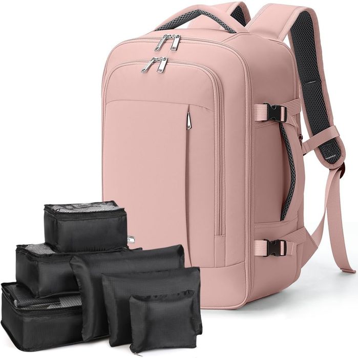 Rucsac Cabină 40x20x25 cm Ryanair + 6 Organizatoare Bagaj – Roz