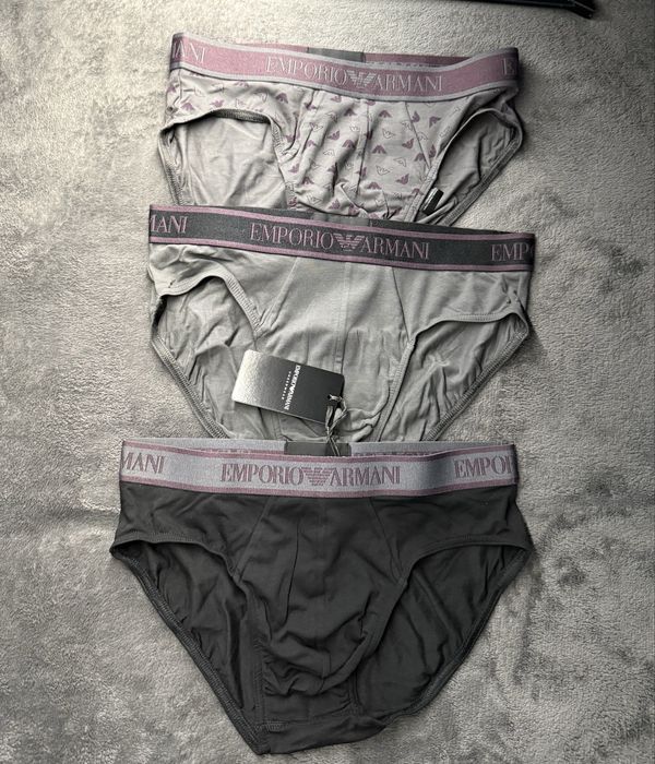 Emporio Armani set 3 chiloti barbati gri-negru-gri marimea S noi origi