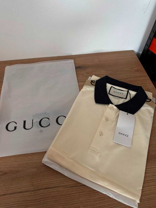 Tricou polo GUCCI alb mărimea L