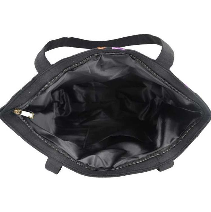 Красная холщовая сумка  с цветочной вышивкой