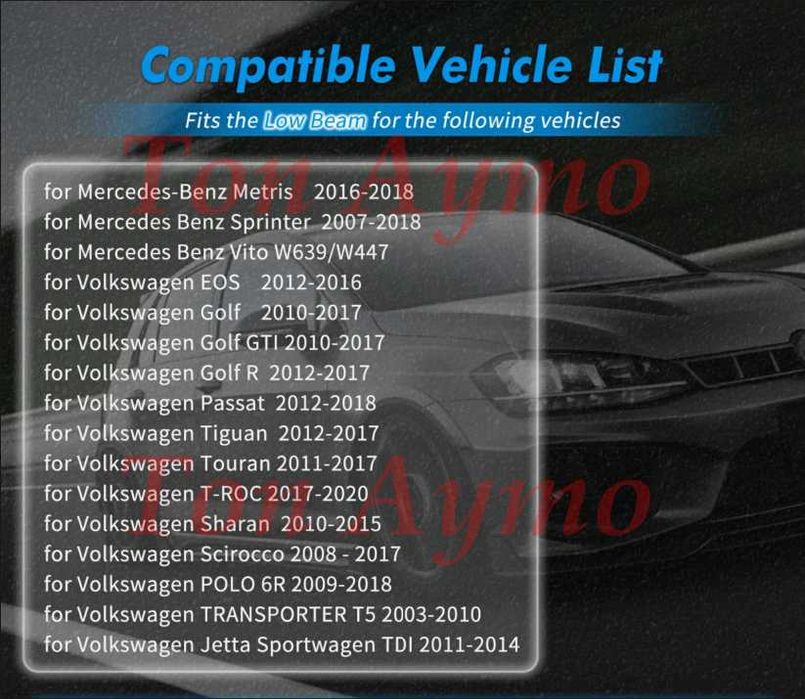 Лед Крушки H7 Golf Jetta Touran Tiguan МК6 МК7 Sprinter Vito Canbus