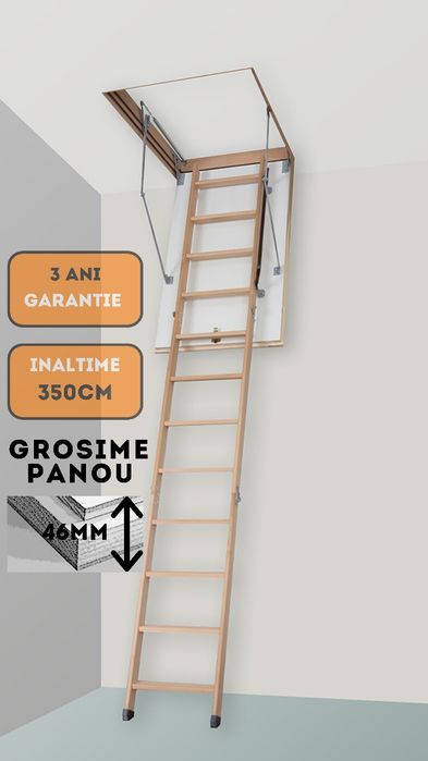 Scara retractabila metalică sau lemn