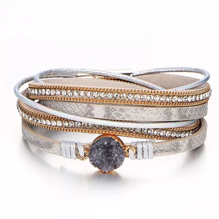 Bratari piele si pietre semipretioase