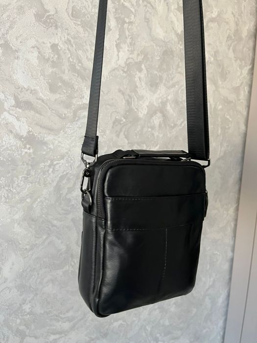 Барсетка черный кожа