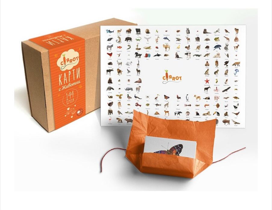 144 карти с животни Carrot