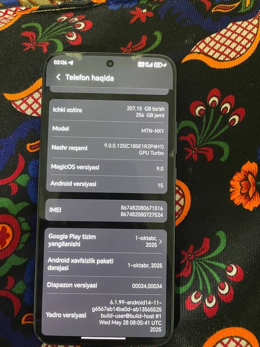 Honor 9d 256 GB karobga dakumentti bor