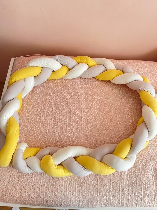 Плетен протектор за бебешко легло – 3 части