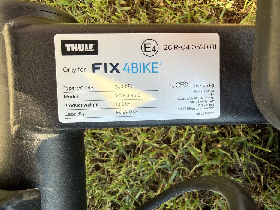 Suport 3 biciclete Thule Velocompact F cu prindere pe carlig de remorcare TIP FIX4BIKE