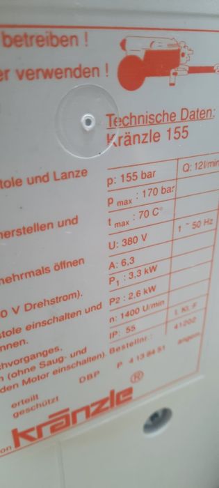 Водоструйка Машинъ за Отпушвате на Канали Kranzle175T180bar4kw380V Най Висок Клас