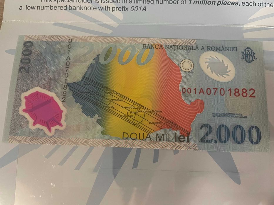 Bancnota 2000 LEI eclipsa 1999 editie speciala, necirculata