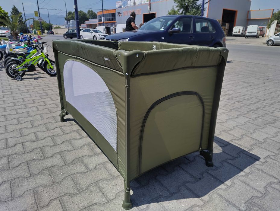 MONI Сгъваема детска кошара UNO зелен