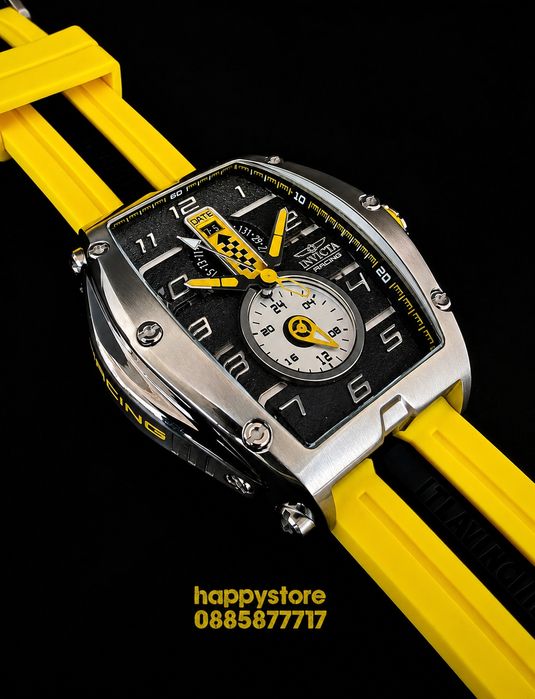 INVICTA Racing Monza Yellow steel 57mm, Инвикта нов ръчен часовник