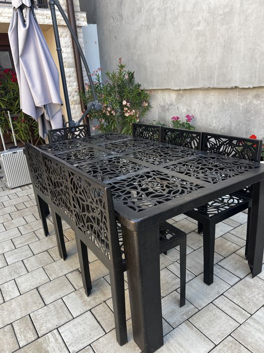 Set masa metal + scaune - exterior