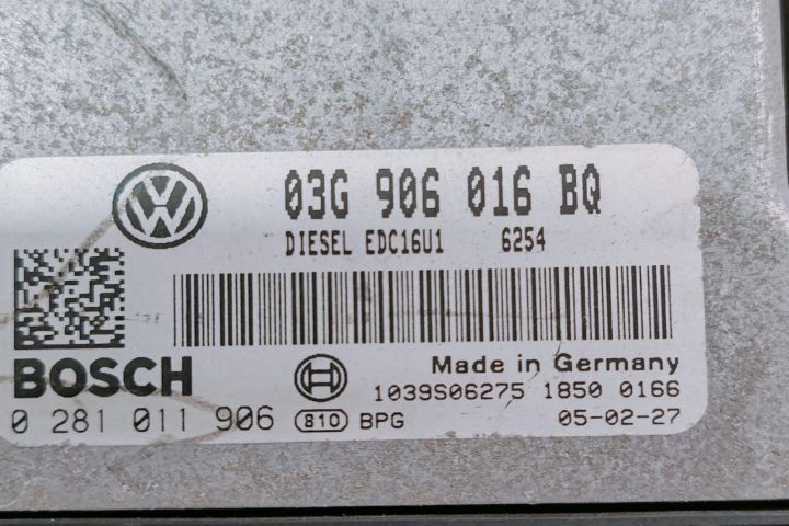 Calculator Motor  Bosch ECU 03G906016BQ / EDC16U1 / 0281011906 Seat A