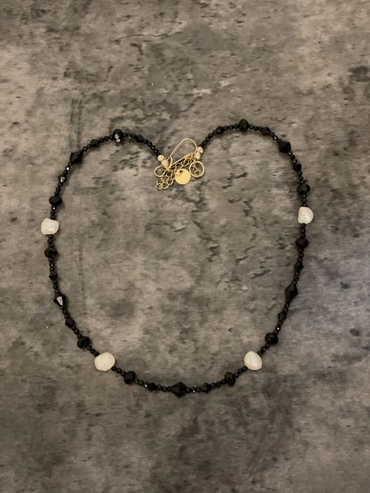 Colier cu perle si margele turmalina