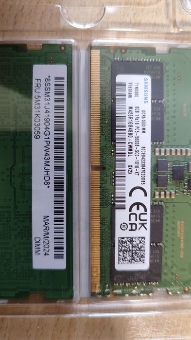 16GB kit ( 2 x 8 ) DDR5 SODIMM 5600 Samsung